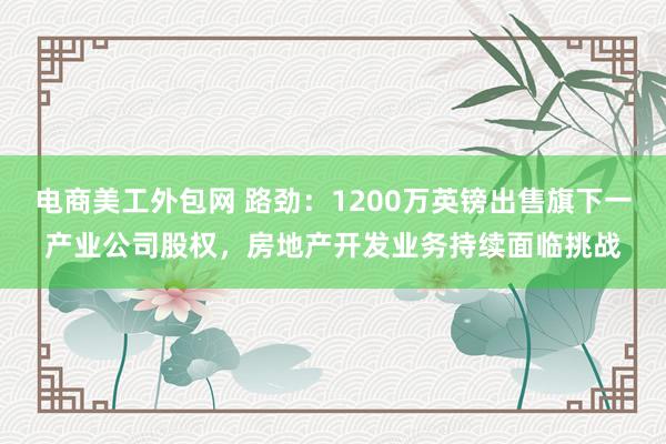 电商美工外包网 路劲：1200万英镑出售旗下一产业公司股权，房地产开发业务持续面临挑战