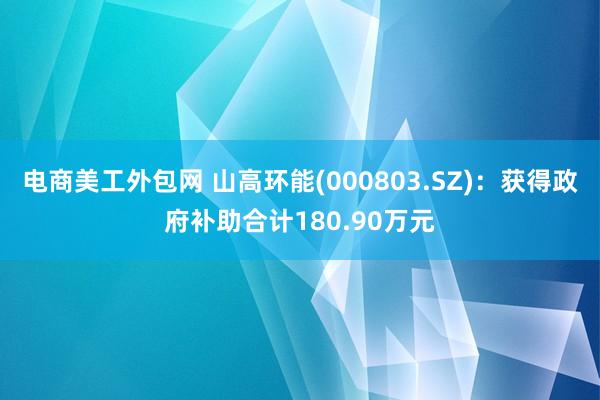 电商美工外包网 山高环能(000803.SZ)：获得政府补助合计180.90万元