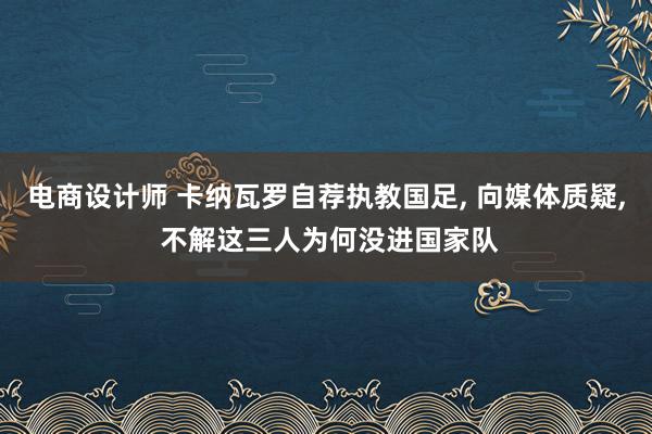 电商设计师 卡纳瓦罗自荐执教国足, 向媒体质疑, 不解这三人为何没进国家队